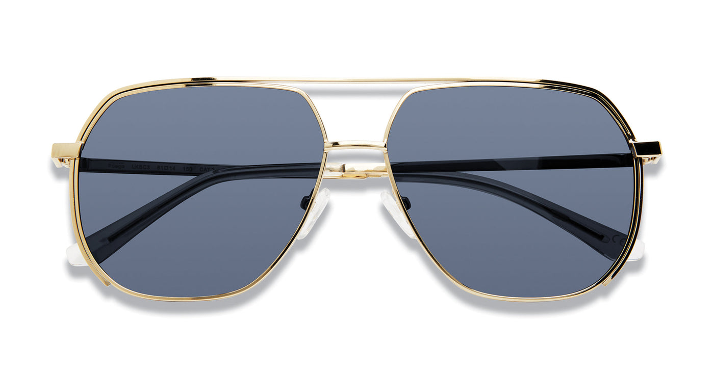 Prive Revaux Fuego/S Gold Blue/Blue Polarised #colour_gold-blue-blue-polarised