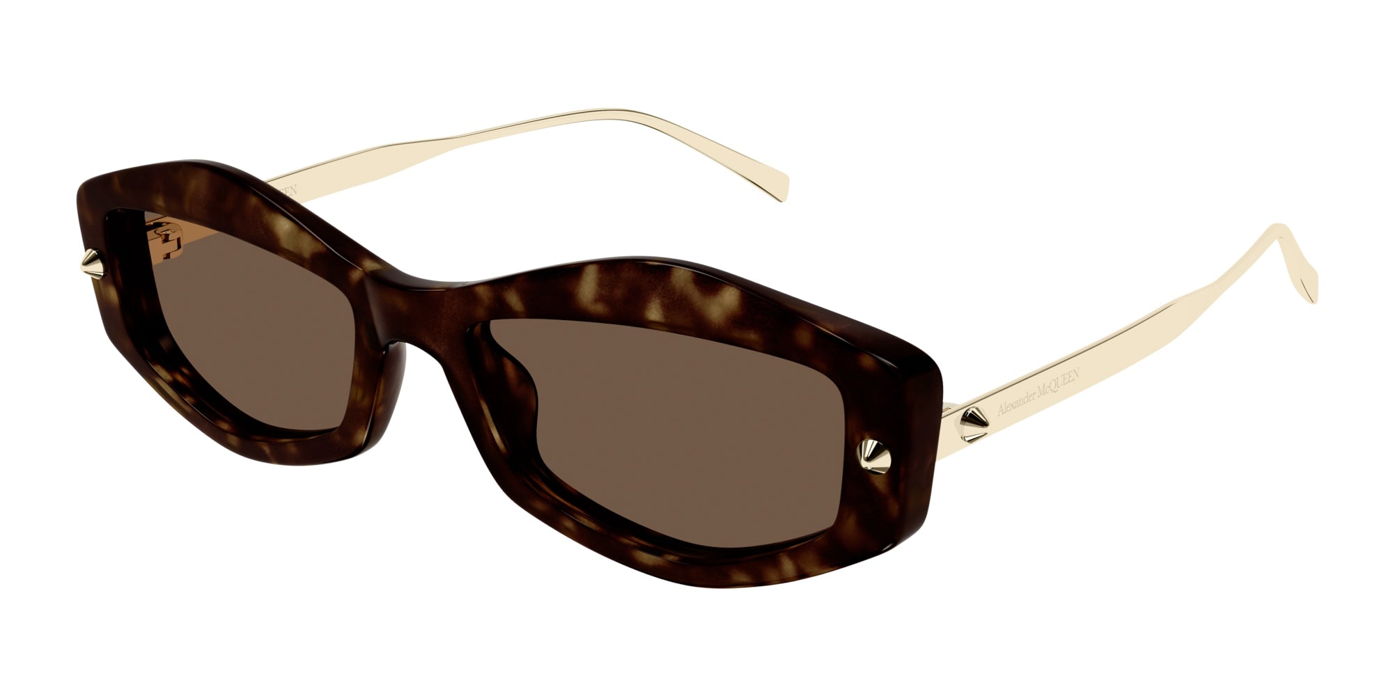 ALEXANDER MCQUEEN 長方形フレムサンクラス AM0482S 002 Alexander Mcqueen AM0482S Square Sunglasses | Fashion Eyewear
