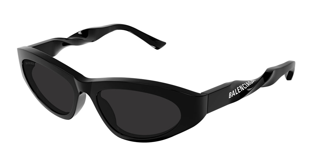 【BALENCIAGA】ウォッシュブラック/ホワイト Balenciaga BB0207S Cat Eye Sunglasses | Fashion Eyewear US