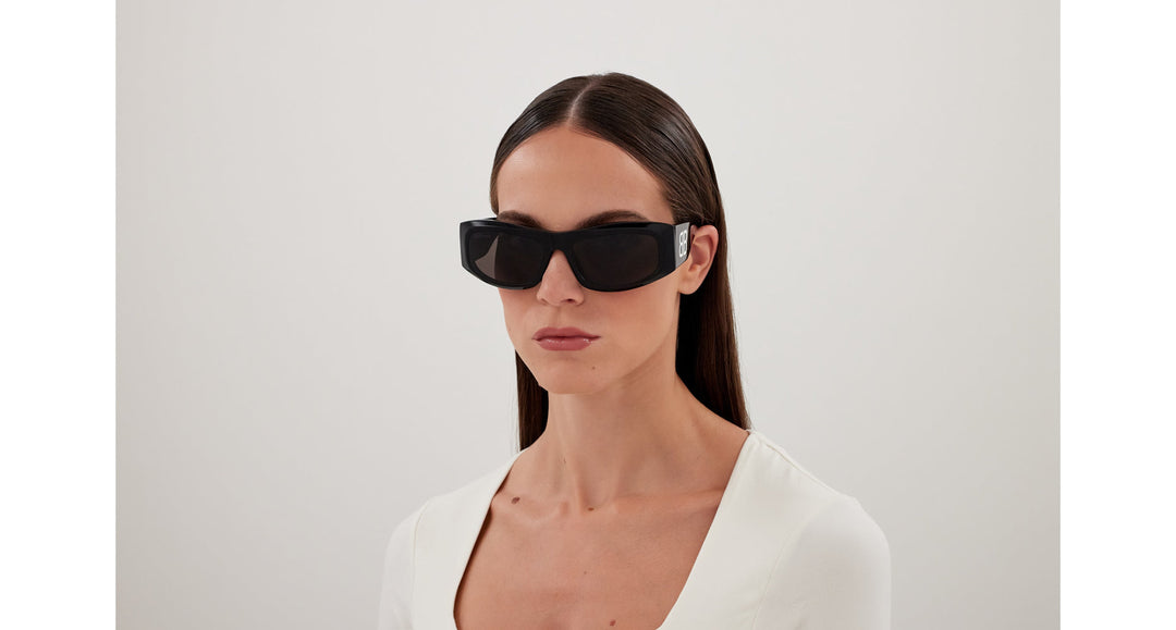 サングラス BALENCIAGA SS25 Balenciaga - BB0395S - 003 (BB0395S 003) Balenciaga BB0395S Rectangle Sunglasses | Fashion Eyewear US