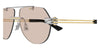 Bottega Veneta BV1342S #colour_shiny silver and gold/brown with light mirror