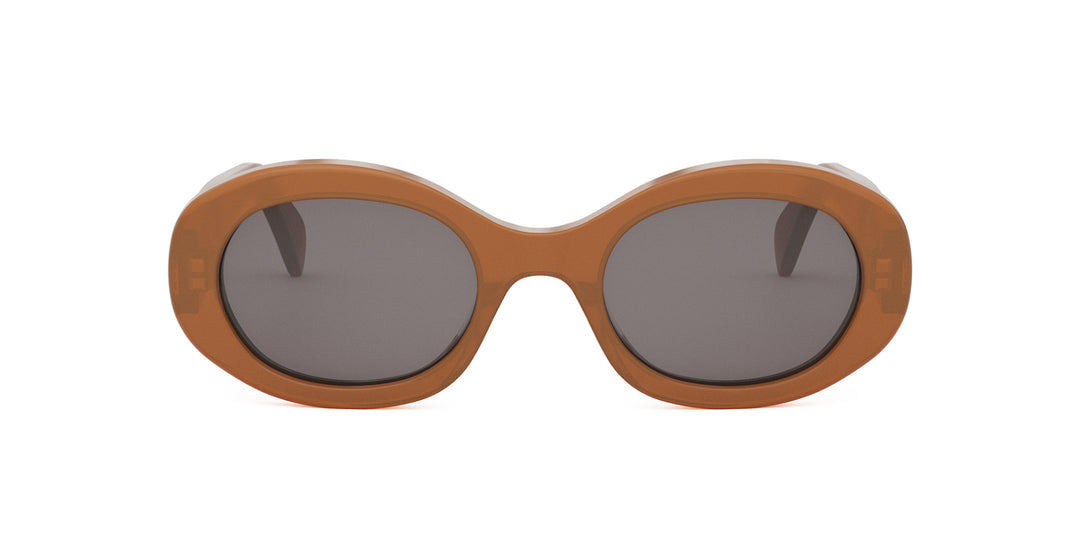 サングラス Celine Sunglasses CL40194U 25A Oval Acetate Triomphe CELINE White Round CL40194U 25A Sunglasses With Gold