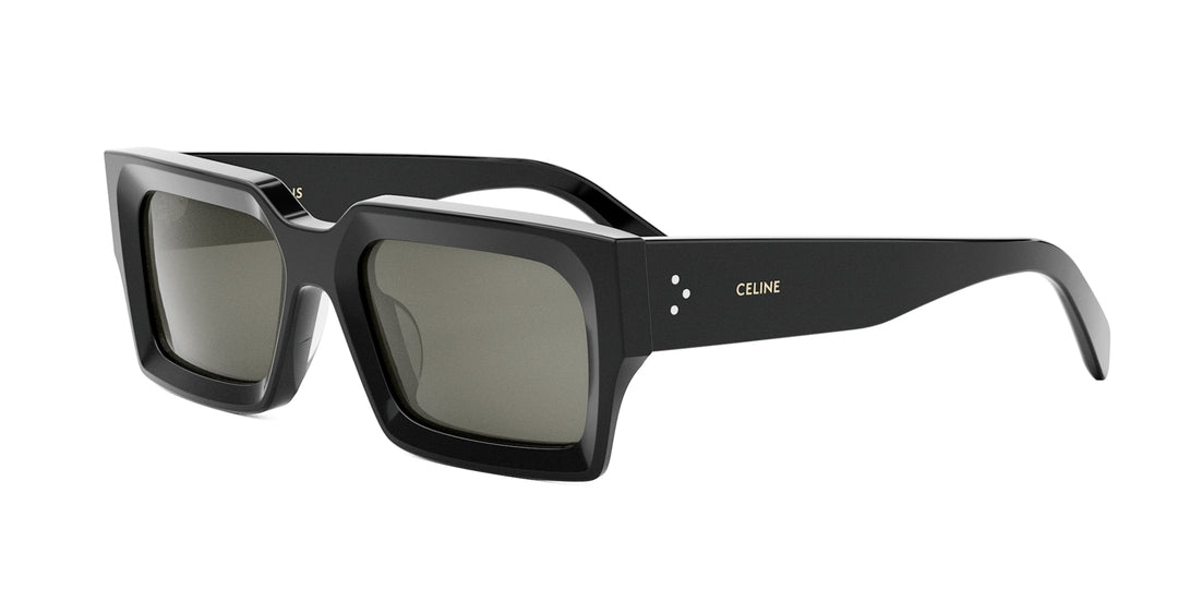 サングラス Celine Sunglasses CL40216U 01F Classic Square Acetate Celine CL40216U S (55 - 15) with Brown lenses and Black