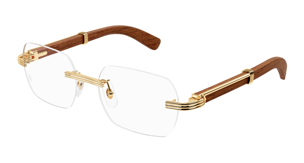 Cartier CT0423O #colour_shiny gold and real wood