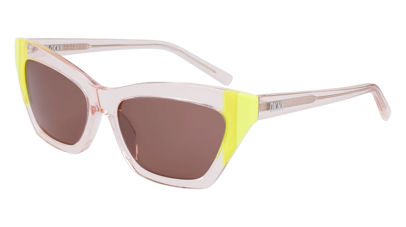 DKNY DK547S Crystal Peach/Citron/Brown #colour_crystal-peach-citron-brown