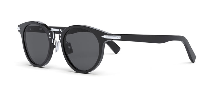 NWT Dior Black Round-Edge Sunglasses with Dark Lenses Dior DiorBlackSuit R7U 50MM Round Sunglasses | Saks Fifth Avenue main image 3