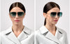 Dita Dubsystem DTS 157 #colour_silver and rose gold/dark turquoise to clear gradient
