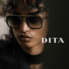 Dita Flight 7806 #colour_matte black  and 14k gold/grey to clear gradient