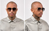 Dita Flight 7806 #colour_matte black  and 14k gold/grey to clear gradient