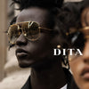 Dita Talon 23007 #colour_18k gold/grey to clear gradient with gold flash