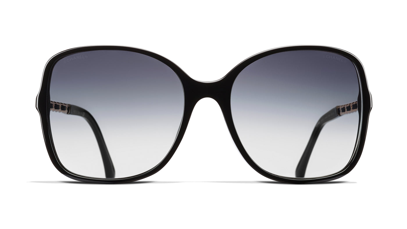 CHANEL 5210Q Square Acetate & Lambskin Sunglasses