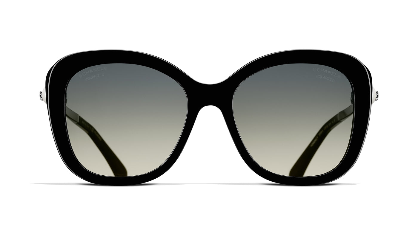 Chanel Blue Acetate Oversized Frame Pearl CC Sunglasses-5339-H