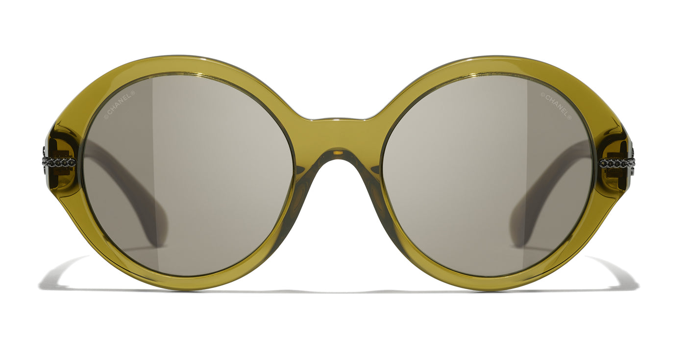 Chanel 5511 Sunglasses (Green/Brown - Round - Women)