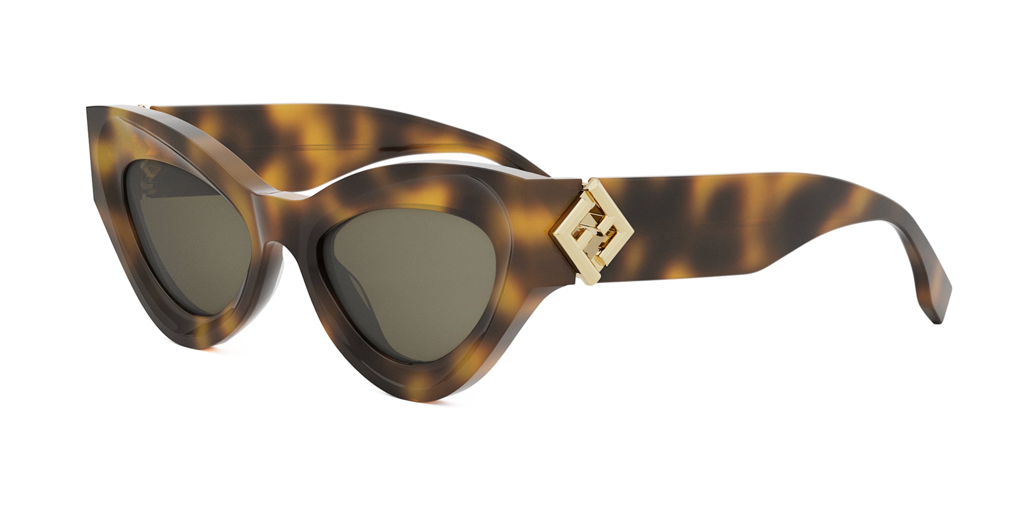 FENDI サングラス ブラウン/ィ FF ダイヤモンド キャット Fendi FF Diamonds FE40146I Cat Eye Sunglasses | Fashion Eyewear US