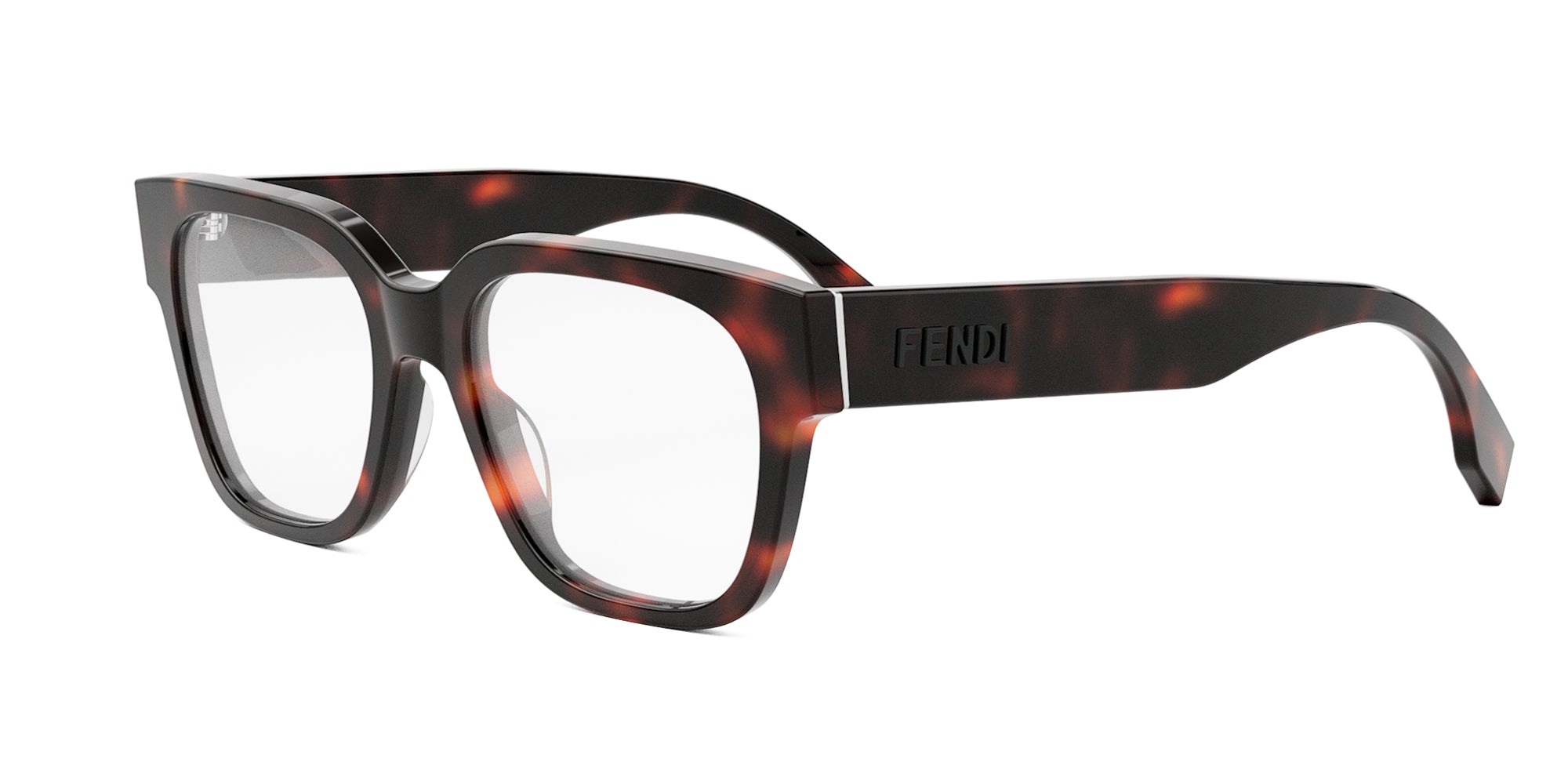 Fendi Signature FE50080I Square Glasses | Fashion Eyewear