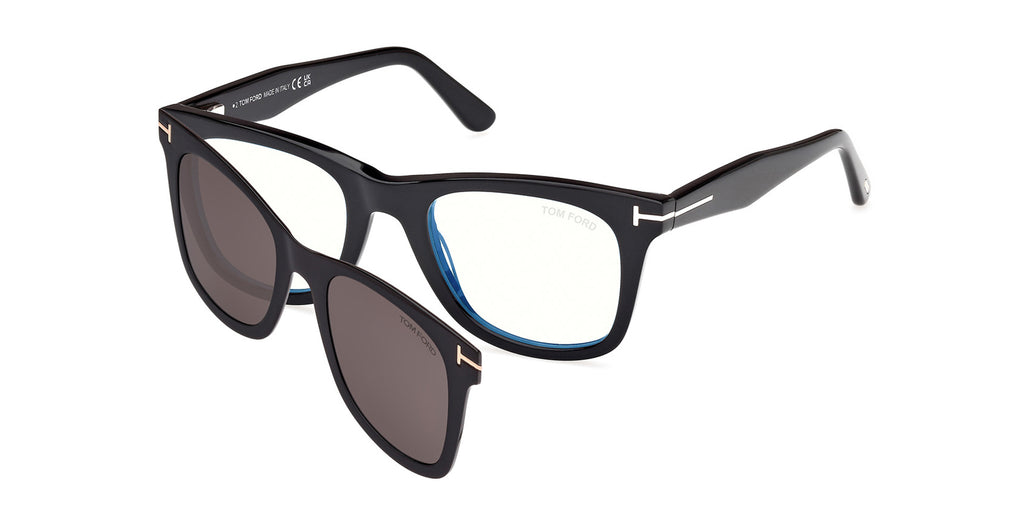 Tom Ford TF5970-B Blue Light With Clip-on Square Glasses | Fashion