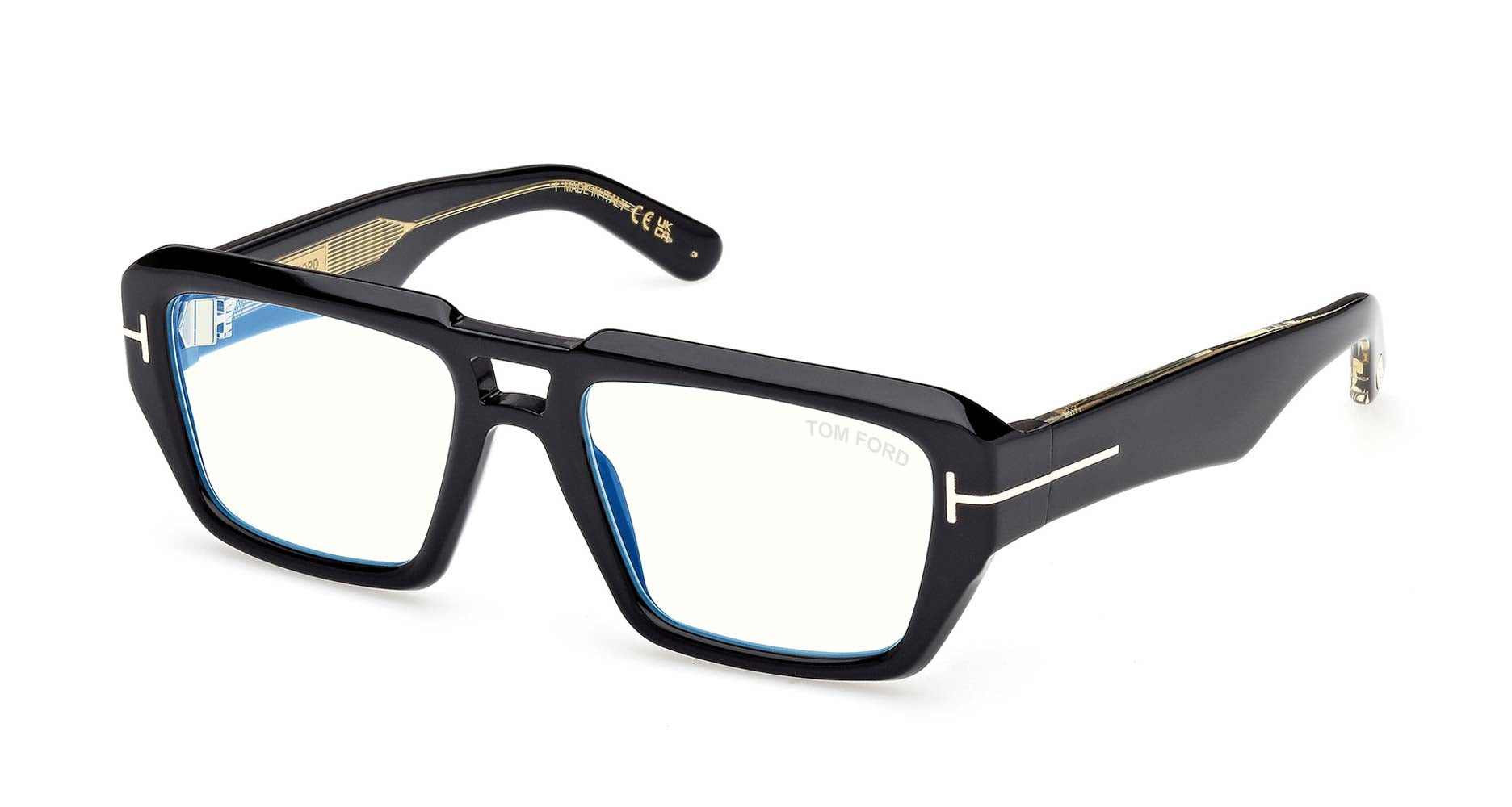Tom Ford TF6077-B Blue Light Rectangle Glasses | Fashion Eyewear US