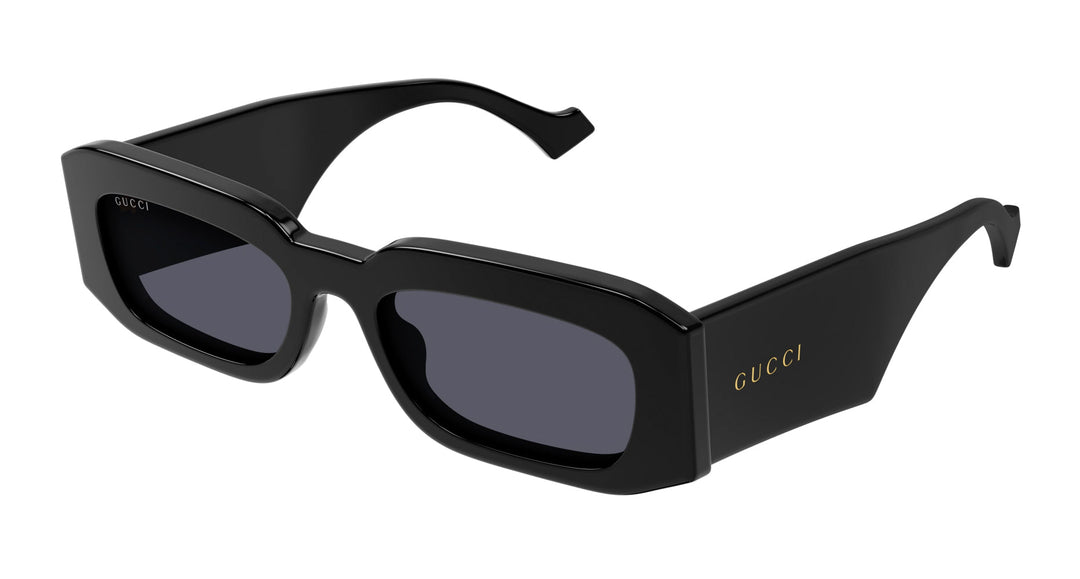 サングラス GUCCI RECTANGULAR BLACK SUNGLASSES Rectangular-frame sunglases in black injection | GUCCI® US