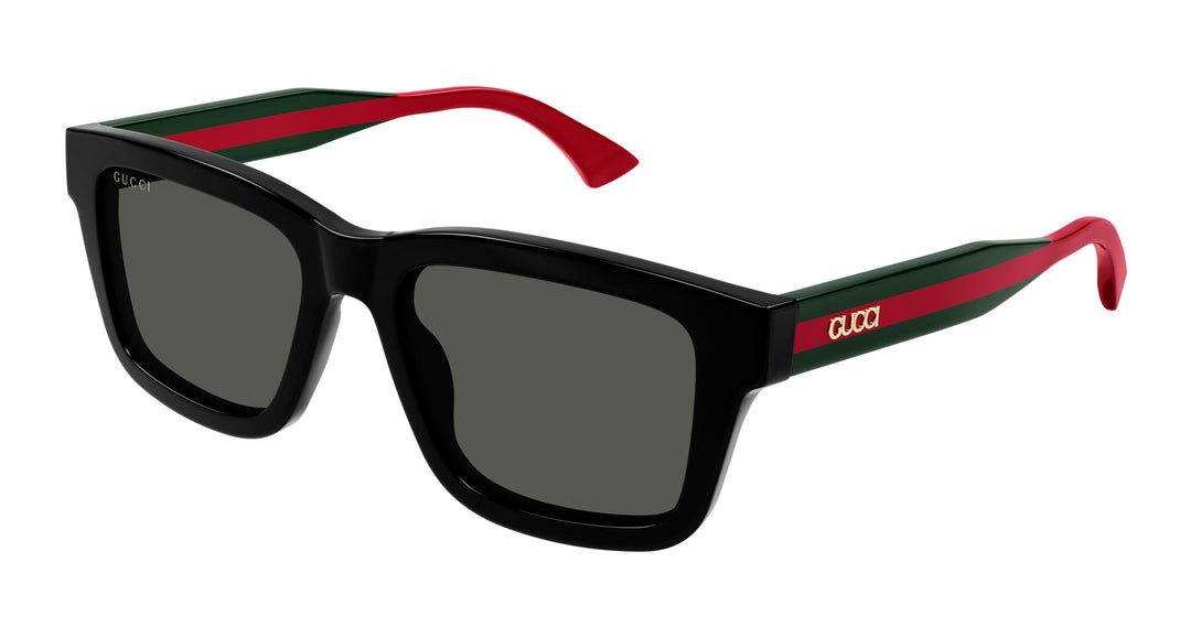 Rectangular frame sunglasses in black injection | GUCCI® US