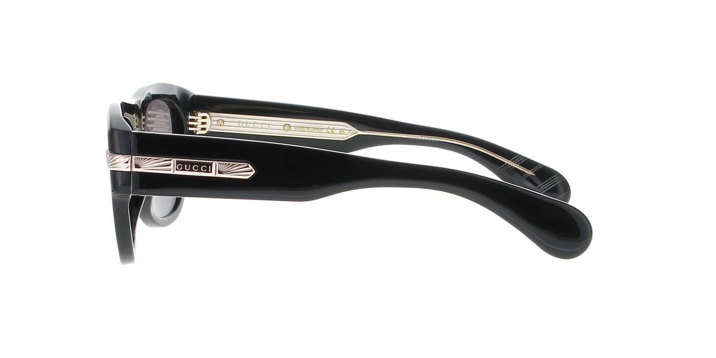 Gucci Shiny Black with Gold Sunglasses
