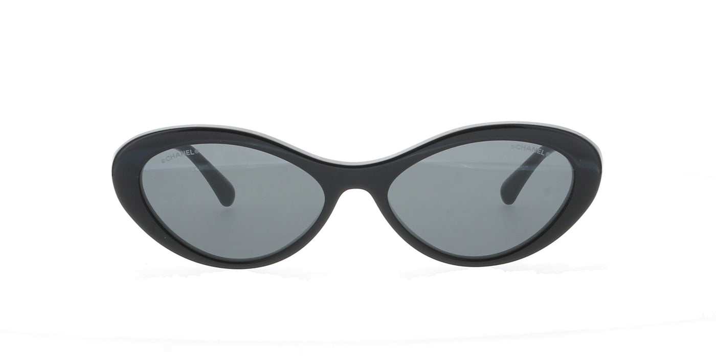 Chanel Oval Black with Pink Sunglasses