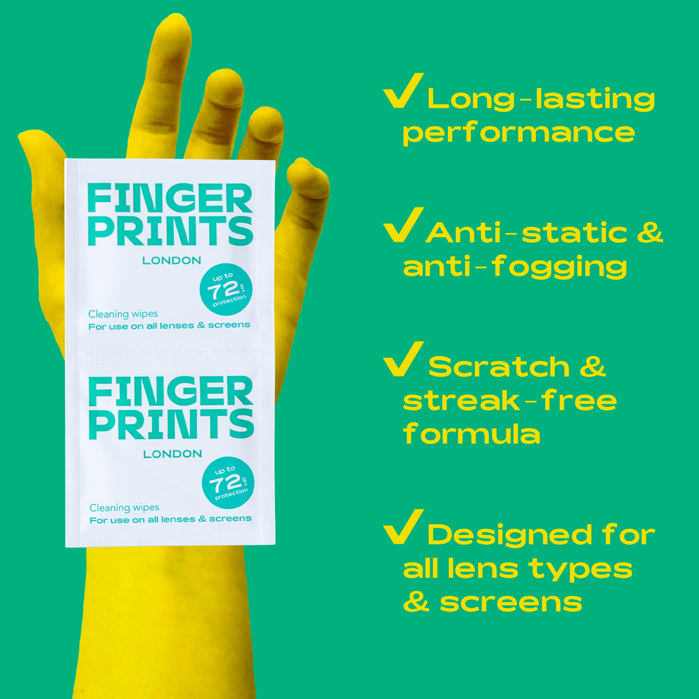 FINGERPRINTS Lens and Screen Cleaning Wipes