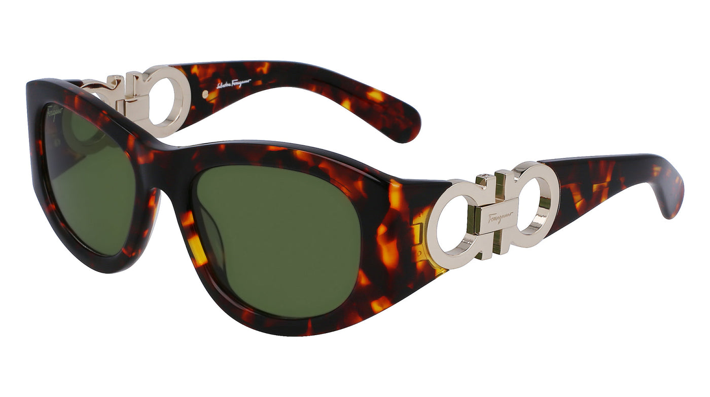 Ferragamo SF1082S Dark Tortoise/Green #colour_dark-tortoise-green