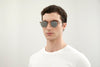 Saint Laurent SL 28 Sun #colour_beige crystal/smoke with silver mirror