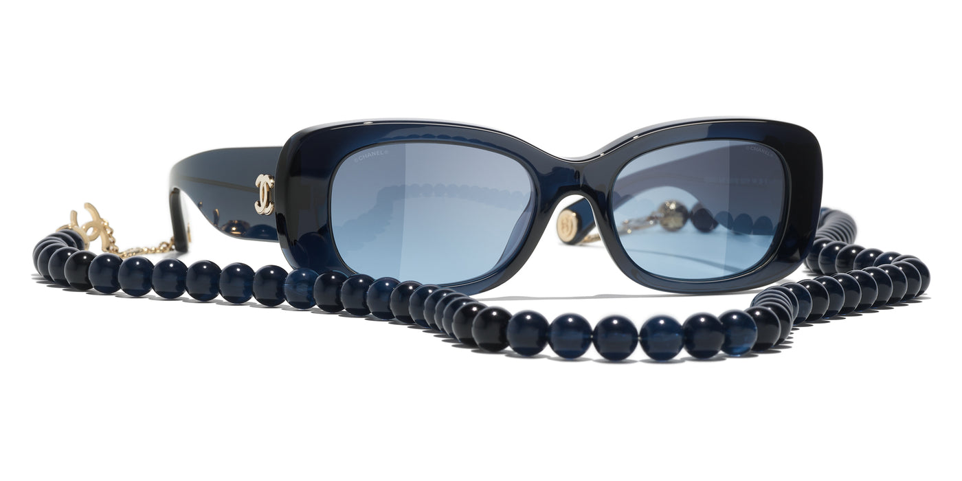 Chanel Rimless Iridescent Logo Sunglasses