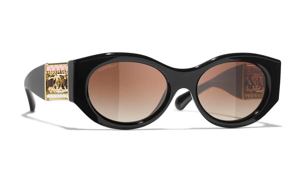 CHANEL 5536Q Oval Sunglasses | Fashion Eyewear