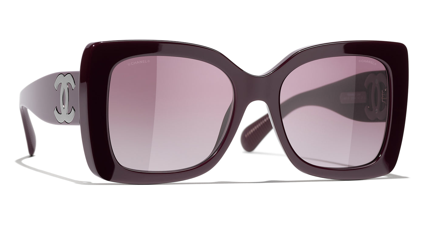 Chanel 5494 Sunglasses Red/Burgundy Square Women