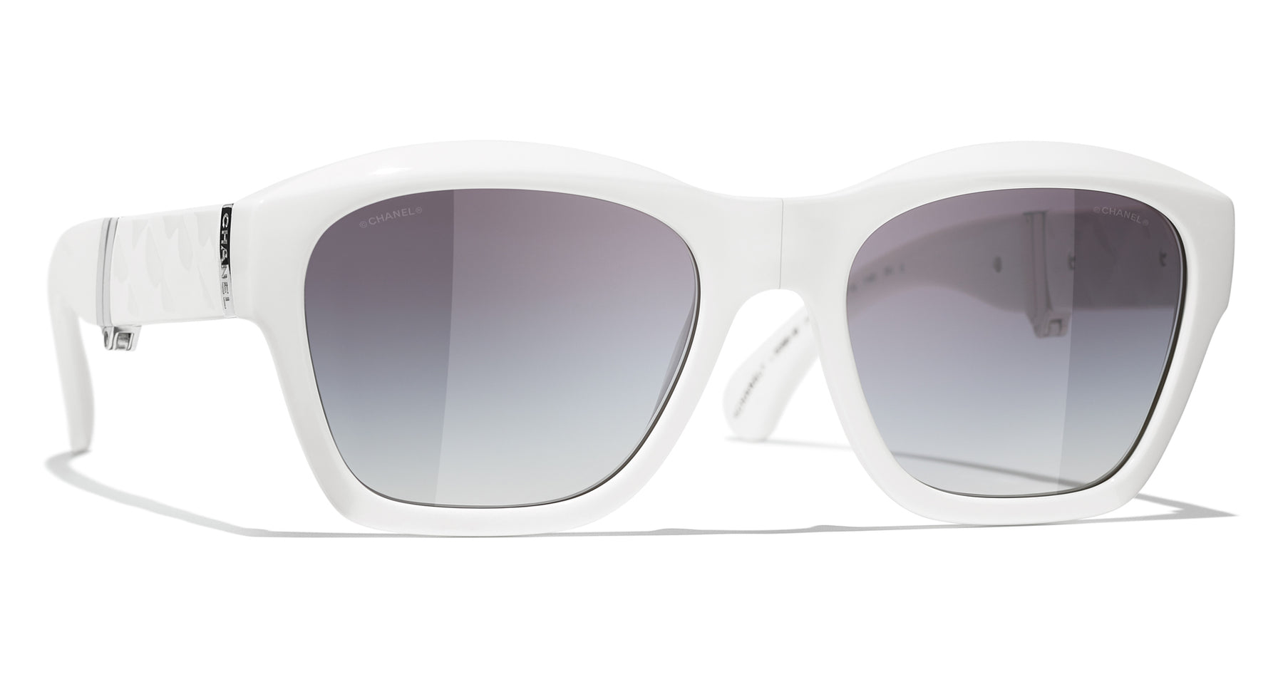 Chanel 6055B Sunglasses White/Grey Square Women