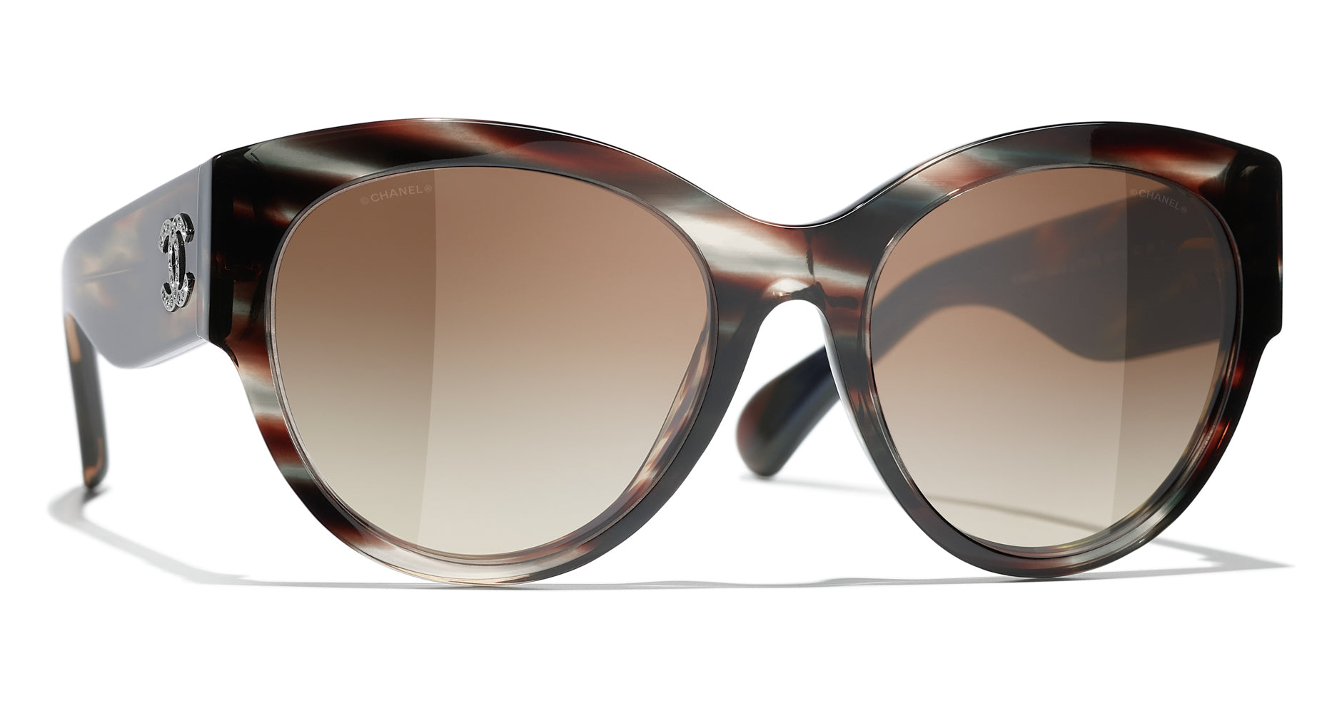 Chanel 5498B Sunglasses Brown/Brown Butterfly Women