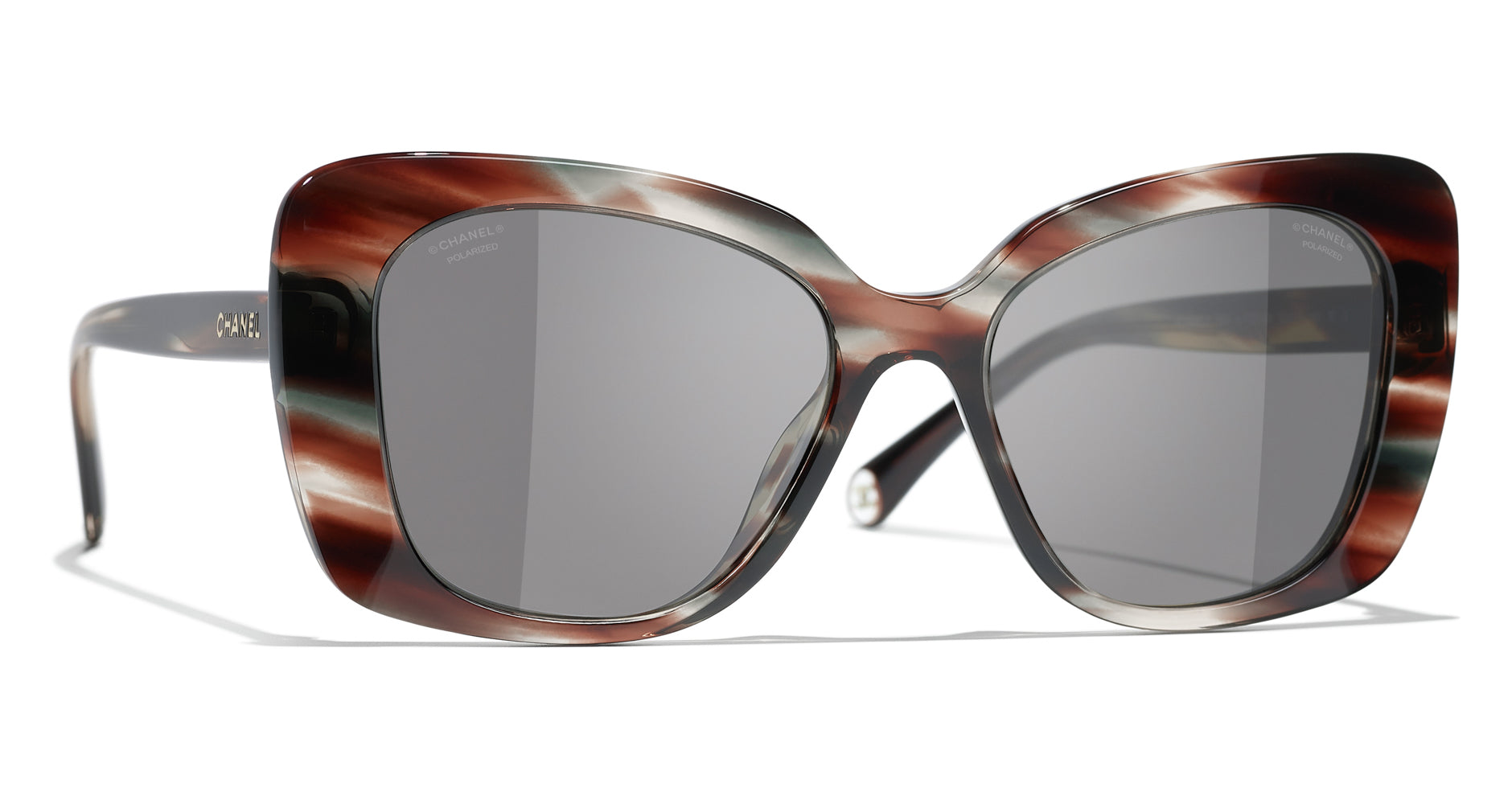 Chanel 5504 Sunglasses Brown/Grey Rectangle Women