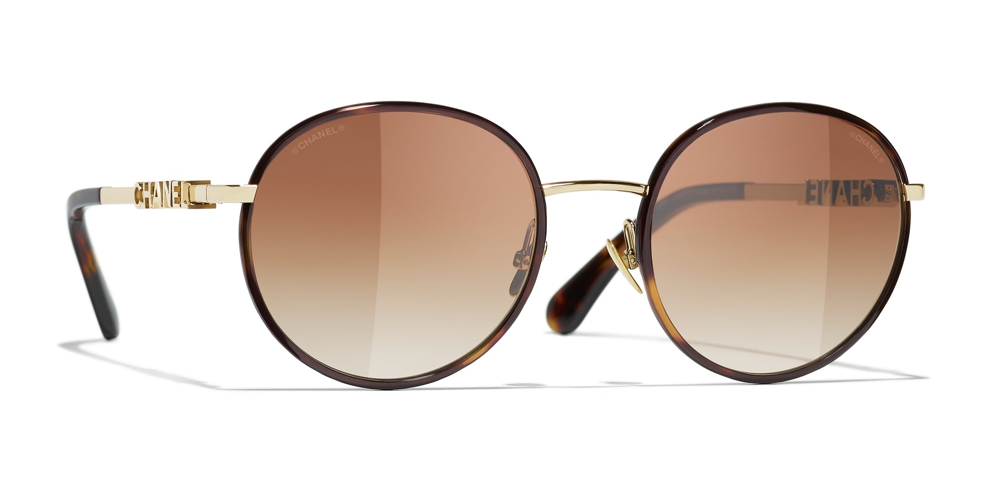 Avvenice Chanel Silver Aviator Sunglasses Chanel Round Colored