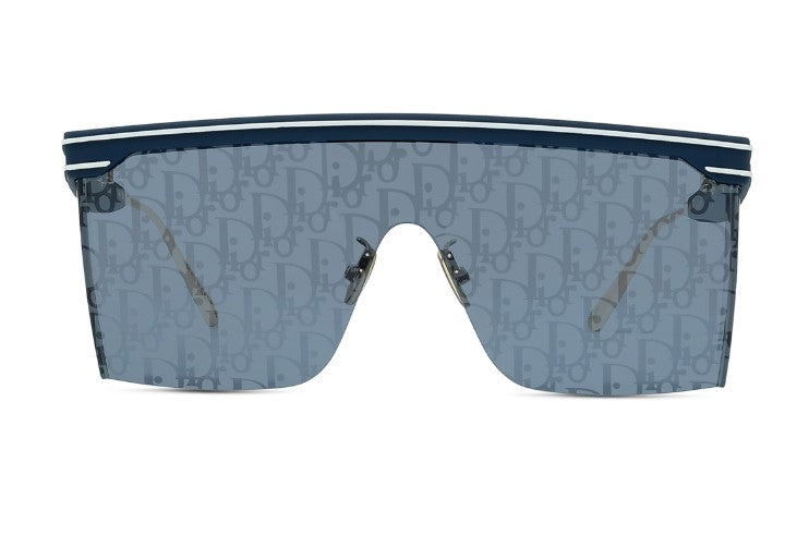 Christian Dior DiorClub M1U 31B8 Shield Sunglasses Logo Lens Oversized CHRISTIAN DIOR CLUB Navy Blue Mirror Print Oblique DIORCLUB  main image 2