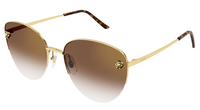 Cartier Panthere CT0301S #colour_gold/brown gradient with light gold flash mirror