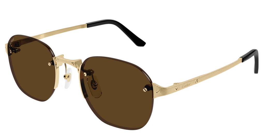 Cartier CT0459S #colour_shiny gold/brown with light mirror