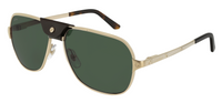 Cartier Santos de Cartier CT0165S#colour_gold-with-brown-leather-green-with-white-mirror-polarised
