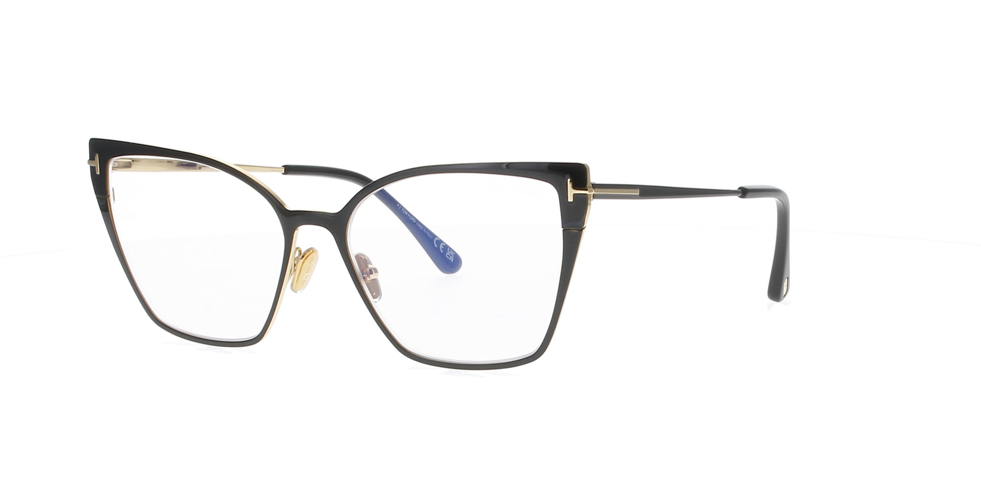 Stylish Tom Ford  Cat-Eye Glasses Tom Ford FT5994-B Optical Frame 001 Shiny Black - eye-oo.com main image 2