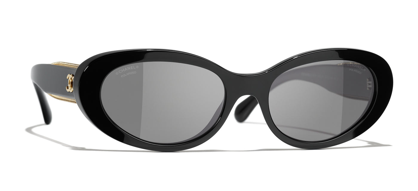 Chanel 5515 C622/48 Sunglasses Oval Sunglasses Black