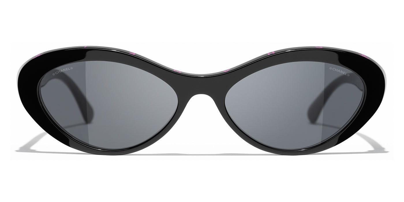 Chanel 5416 140 57 17 Dark Grey Polarized Acetate Black & Pink 1711/S4