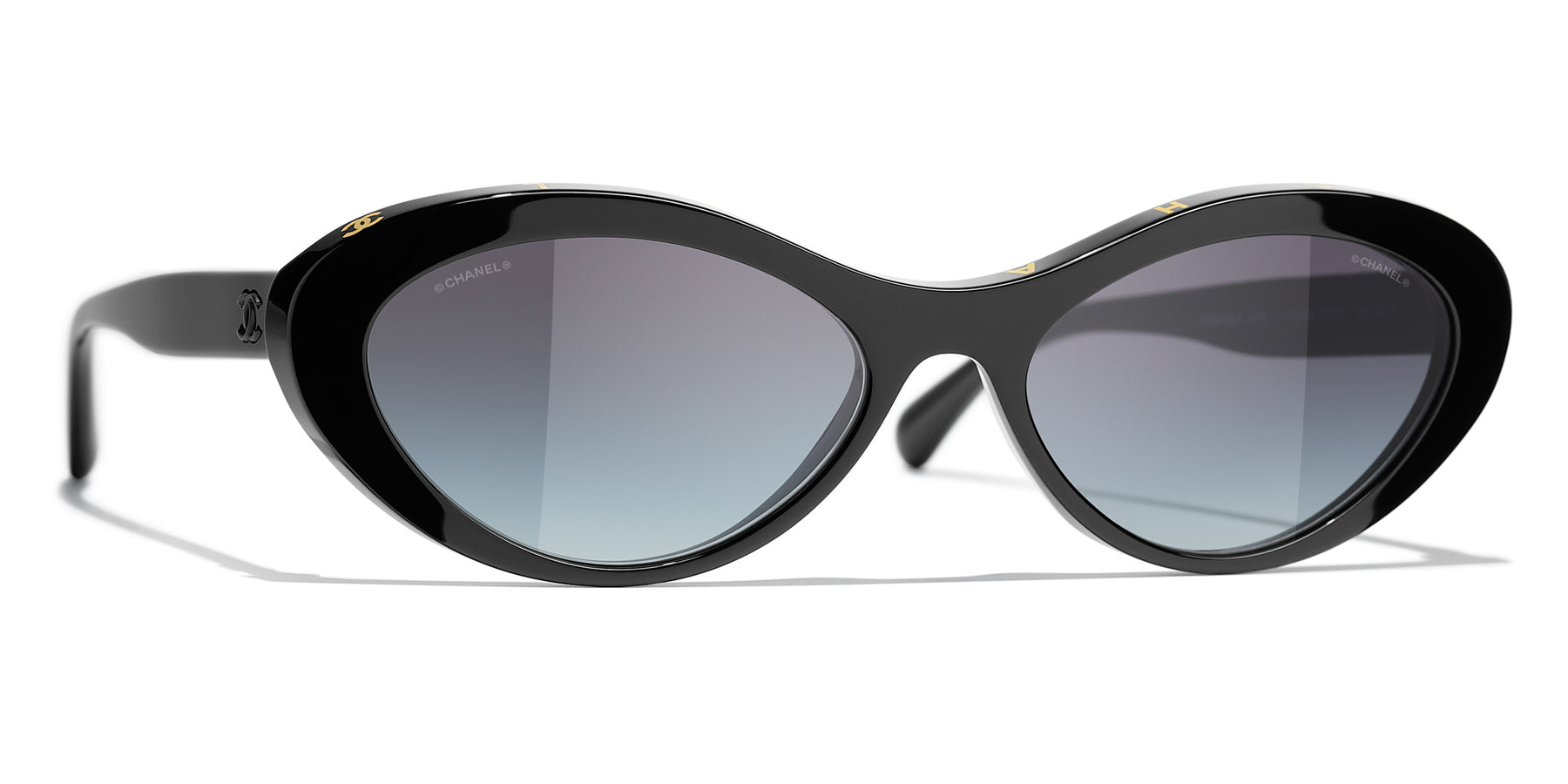 NEW CHANEL WOMENS 5482 C622/S8 54-17 Black Sunglasses $225.00