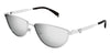 Alexander McQueen AM0456S #colour_silver/grey with silver mirror