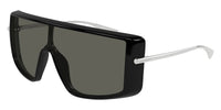 Alexander McQueen AM0524S #colour_shiny black and silver/grey with light mirror
