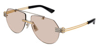 Bottega Veneta BV1342S #colour_shiny silver and gold/brown with light mirror