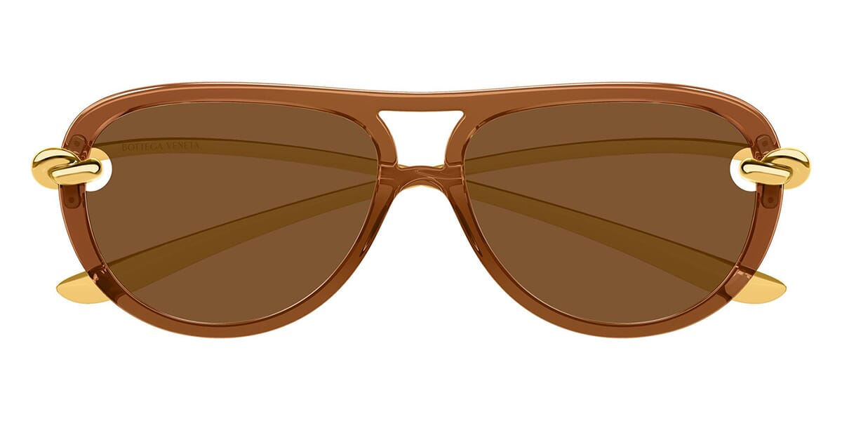 Bottega  Vanetta brown Aviator Sunglasses with Gold Accents Bottega Veneta BV1318S Aviator Sunglasses - Bold & Luxurious  main image 3