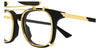 Bottega Veneta BV1429S #colour_shiny black and gold/brown flip-up clip-on