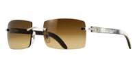Cartier CT0019RS #colour_shiny silver and white genuine buffalo horn/brown gradient with light mirror