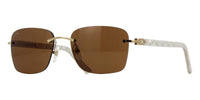 Cartier CT0034RS #colour_shiny gold with crossed white pearl/dark brown